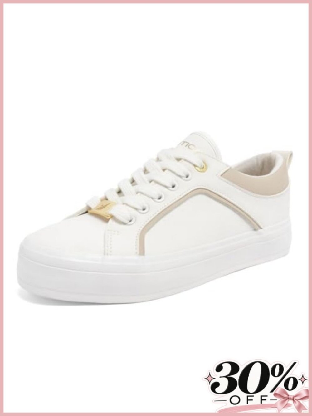 Lace-Up Faux Leather Low Top Fashion Sneakers Cushioned Athletic Walking Shoes